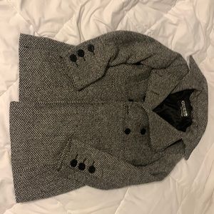 black and white tweed guess los angeles jacket